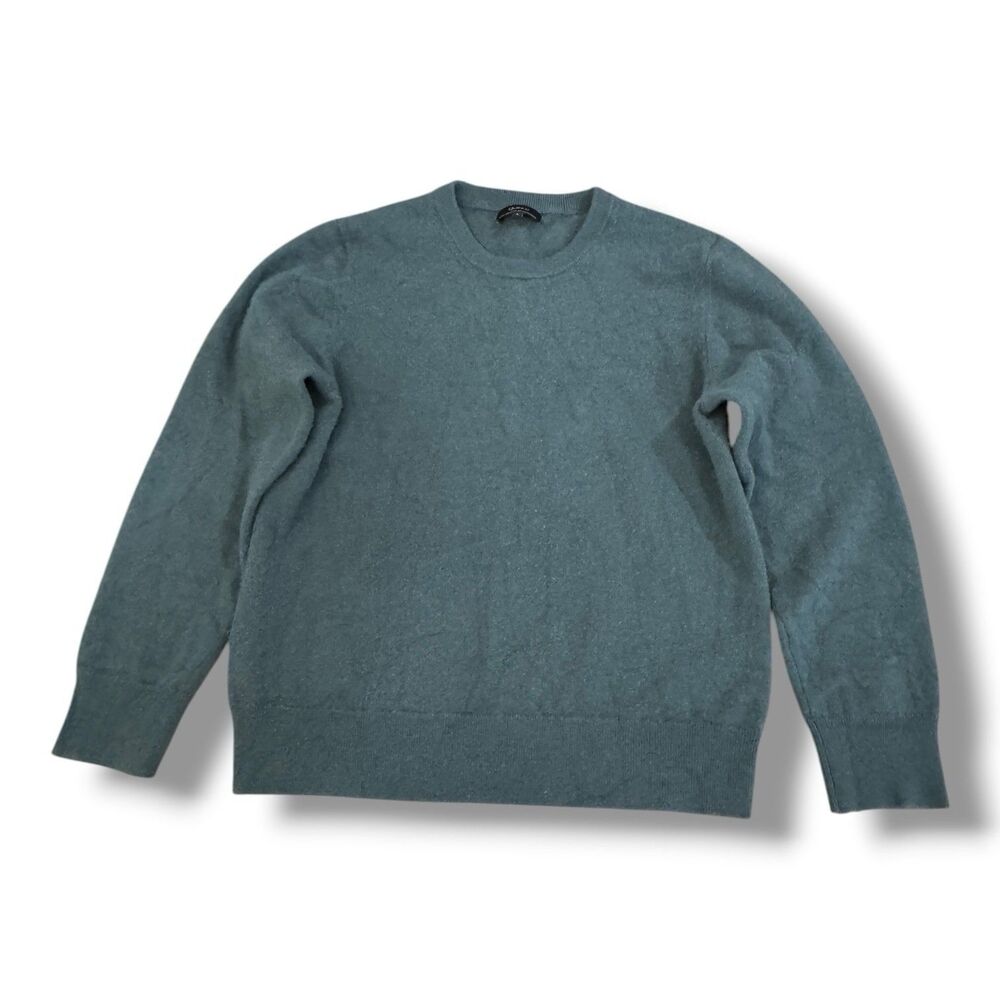 Quince 100% Mongolian Cashmere Crewneck Sweater Moss Green Pullover Size L